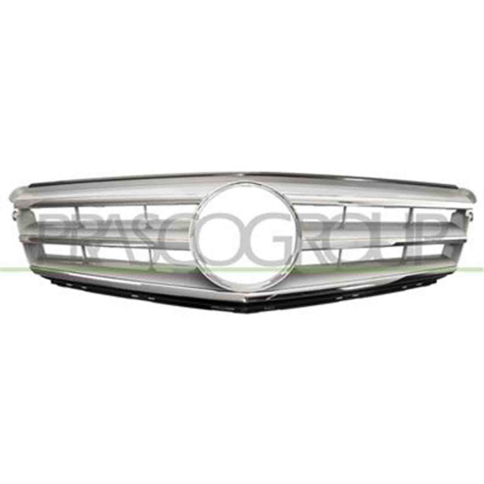 ME0292010_1.JPG Griglia Radiatore Cromata /argento Lucido Senza Porta Emblema Per Mercedes C Class (w204/s204) Dal 2007 Al 2010