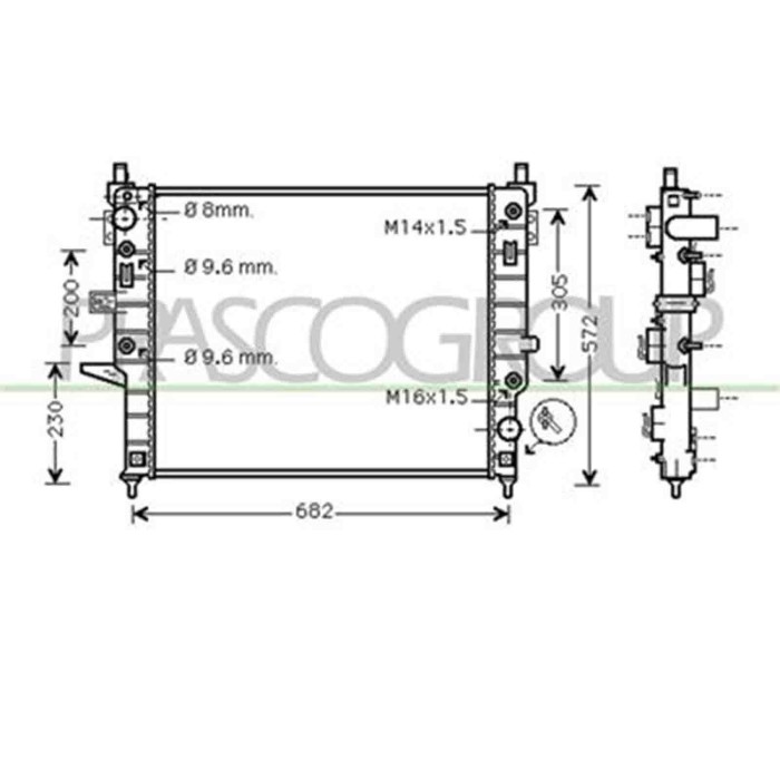 ME820R001_1.JPG Radiatore Per Mercedes Ml Class (w163) Dal 1998 Al 2001