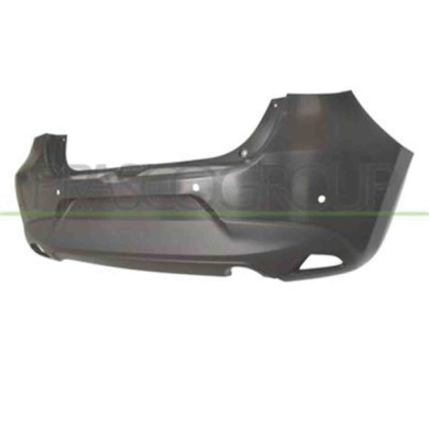 MZ3101061_1.JPG Paraurti Posteriore Nero Con Fori Pdc Per Mazda 2 (dj) Dal 2014 Al 2019