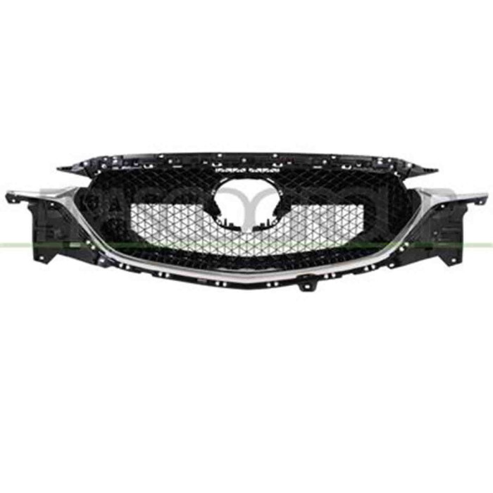 MZ7062021_2.JPG Griglia Radiatore Nera Con Modanatura Cromata Con Foro Telecamera Per Mazda Cx5 (kf) Dal 2017 Al 2021