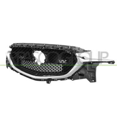 MZ7062031_1.JPG Griglia Radiatore Nera Lucida Con Modanatura Cromata Per Mazda Cx5 (kf) Dal 2017 Al 2021