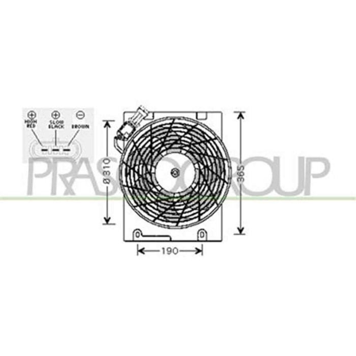 OP017F001_1.JPG Ventola Per Opel/vauxhall Astra G (t98) Dal 1998 Al 2003