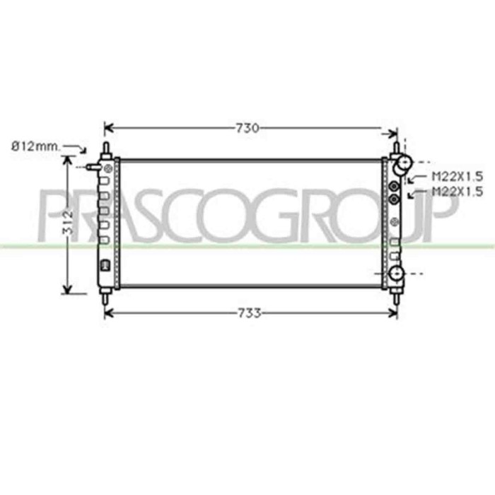 OP028R007_1.JPG Radiatore Per Opel/vauxhall Corsa B/combo Dal 1993 Al 1997