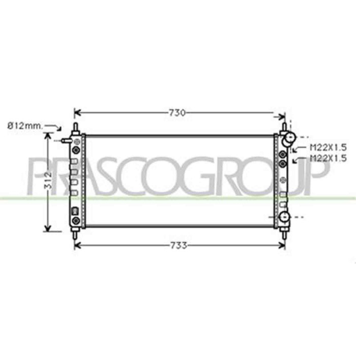 OP028R008_1.JPG Radiatore Per Opel/vauxhall Corsa B/combo Dal 1993 Al 1997