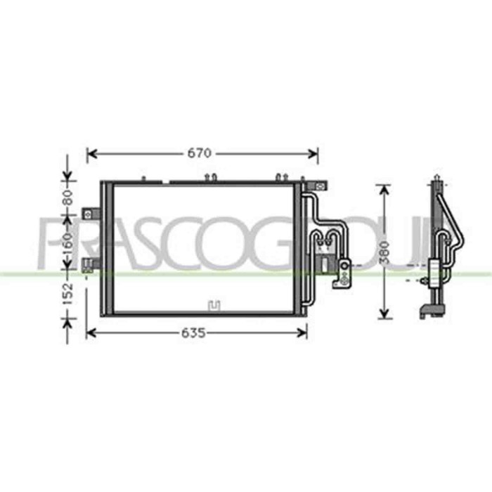 OP030C002_1.JPG Condensatore Per Opel/vauxhall Corsa C Dal 2000 Al 2003