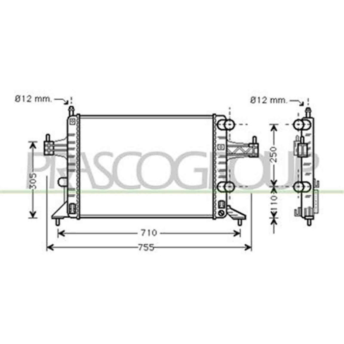 OP030R001_1.JPG Radiatore Per Opel/vauxhall Corsa C Dal 2000 Al 2003