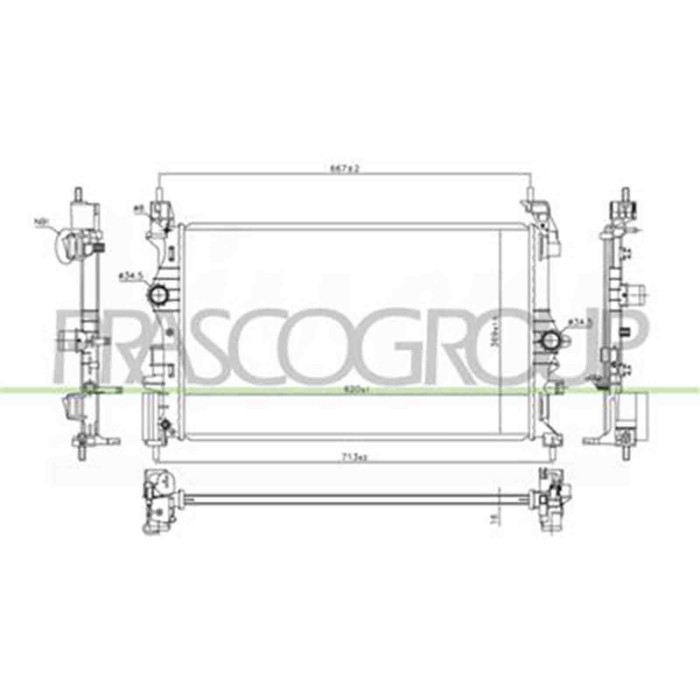 OP036R002_2.JPG Radiatore Per Opel/vauxhall Corsa E Dal 2015 Al 2019