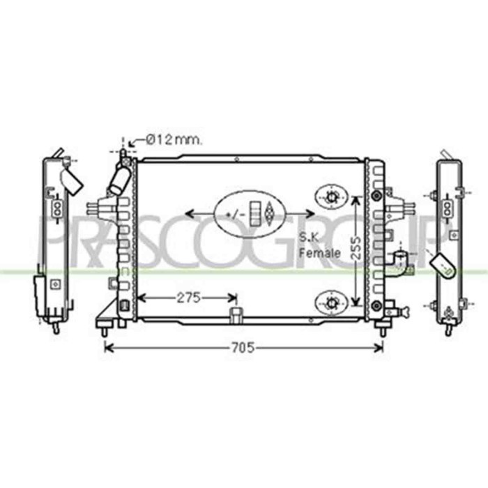 OP410R007_1.JPG Radiatore Per Opel/vauxhall Astra H (a04) Dal 2004 Al 2006