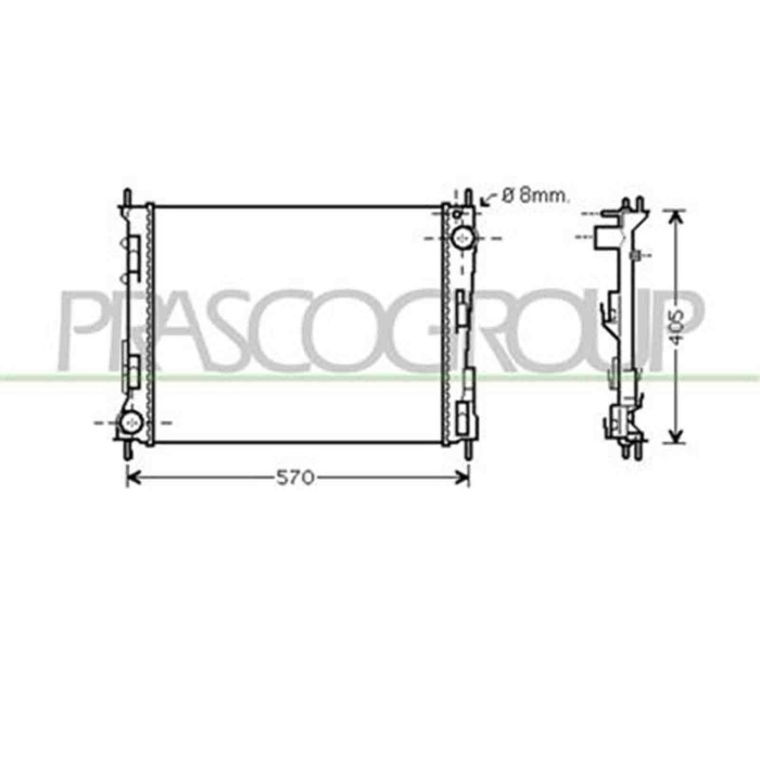 RN025R009_1.JPG Radiatore Per Renault Twingo Dal 1993 Al 1998