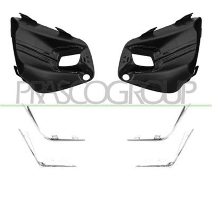 RN3322125_1.JPG Kit Griglie Paraurti Anteriore Nera Goffrata Con Sede Fendi Per Renault Clio Dal 2019