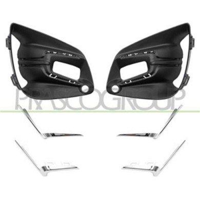 RN3322125_2.JPG Kit Griglie Paraurti Anteriore Nera Goffrata Con Sede Fendi Per Renault Clio Dal 2019