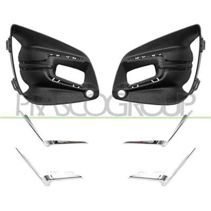 RN3322125_2.JPG Kit Griglie Paraurti Anteriore Nera Goffrata Con Sede Fendi Per Renault Clio Dal 2019