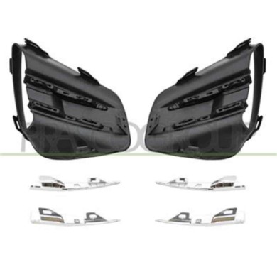 RN3322135_1.JPG Kit Griglie Paraurti Anteriore Nera Goffrata Per Renault Clio Dal 2019