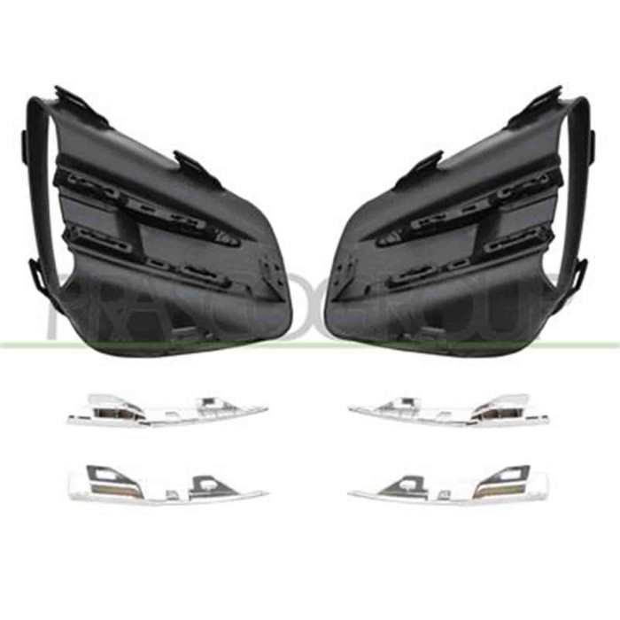 RN3322135_1.JPG Kit Griglie Paraurti Anteriore Nera Goffrata Per Renault Clio Dal 2019