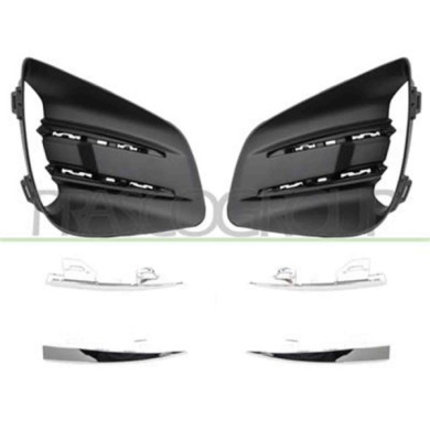 RN3322135_2.JPG Kit Griglie Paraurti Anteriore Nera Goffrata Per Renault Clio Dal 2019