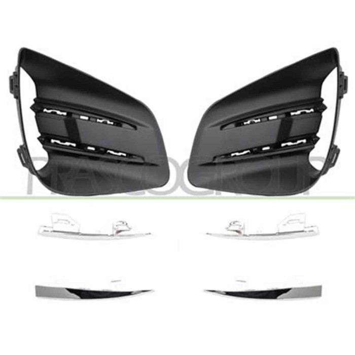 RN3322135_2.JPG Kit Griglie Paraurti Anteriore Nera Goffrata Per Renault Clio Dal 2019