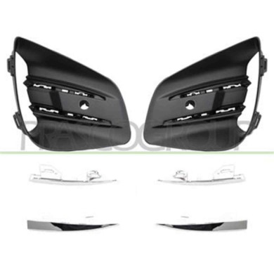 RN3322145_2.JPG Kit Griglie Paraurti Anteriore Nera Goffrata Per Renault Clio Dal 2019