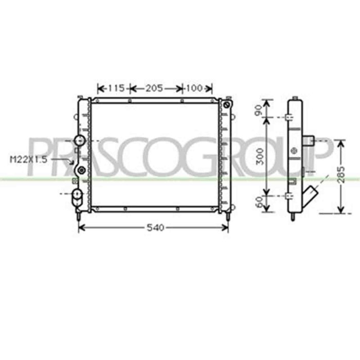 RN916R010_1.JPG Radiatore Per Renault Kangoo Dal 1997 Al 2003