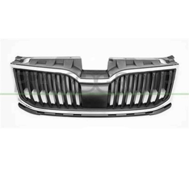 SK0322000_1.JPG Griglia Radiatore Nera Con Modanatura Cromata Per Skoda Octavia Dal 2017 Al 2020