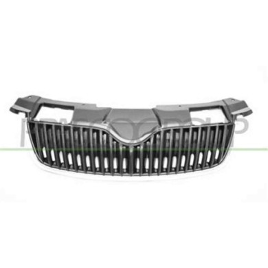 SK3242001_1.JPG Griglia Radiatore Nera Con Cornice Cromata Per Skoda Fabia (5j) Dal 2007 Al 2010