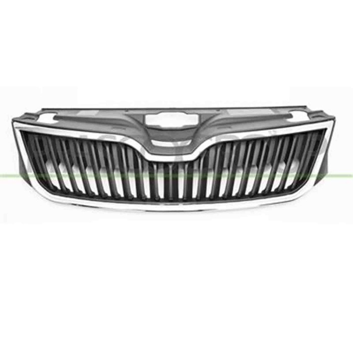 SK3502001_1.JPG Griglia Radiatore Nera Con Cornice Cromata Per Skoda Rapid Dal 2012 Al 2016