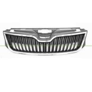 Griglia Radiatore Nera Con Cornice Cromata Per Skoda Rapid Dal 2012 Al 2016