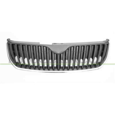 SK4202001_1.JPG Griglia Radiatore Nera Con Cornice Cromata Per Skoda Superb Dal 2008 Al 2013
