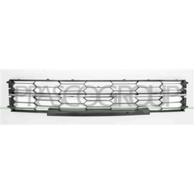 SK4222130_1.JPG Griglia Centrale Paraurti Nera Con Modanatura Cromata Per Skoda Superb Dal 2013 Al 2015