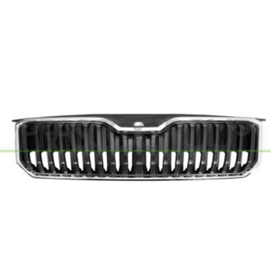 SK4242001_2.JPG Griglia Radiatore Nera Con Cornice Cromata Per Skoda Superb Dal 2015 Al 2019