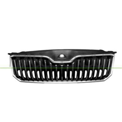 SK4242011_2.JPG Griglia Radiatore Nera Lucida Con Modanature Cromate Per Skoda Superb Dal 2015 Al 2019