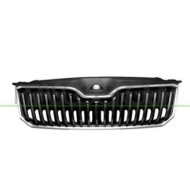 Griglia Radiatore Nera Lucida Con Modanature Cromate Per Skoda Superb Dal 2015 Al 2019