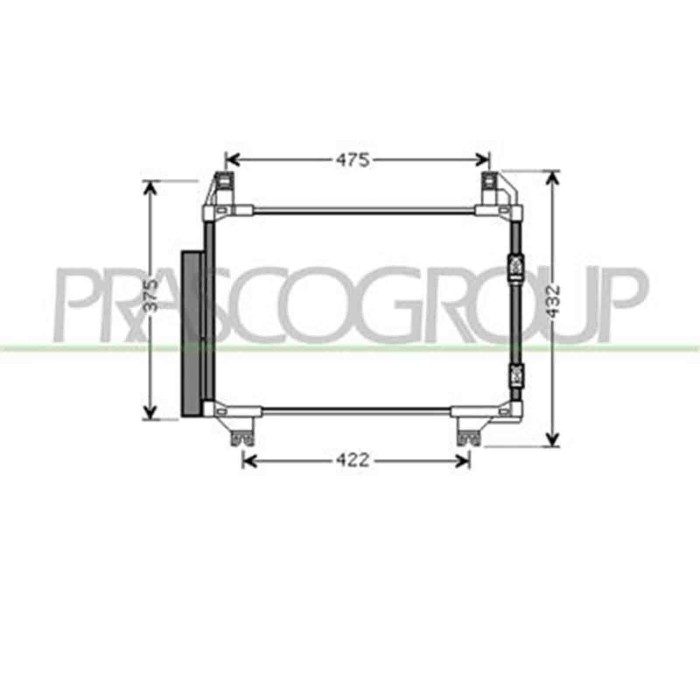 TY325C003_1.JPG Condensatore Per Toyota Yaris Dal 2006 Al 2009