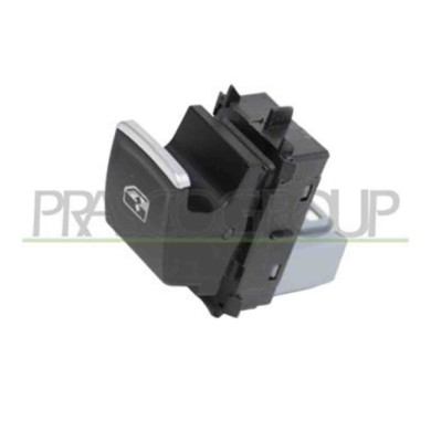 VG044WS01_2.JPG Interruttore Alzacristallo Nero/bordo Cromato Per Volkswagen Golf Sportsvan Dal 2014 Al 2017