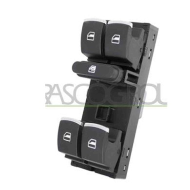 VG809WS14_2.JPG Pulsantiera Nera/bordo Cromato Per Volkswagen Golf Vi Gti/gtd Dal 2009 Al 2012