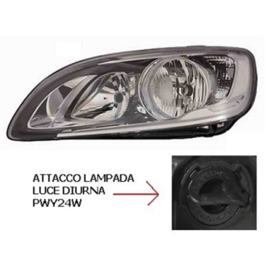 001324_AUTO.JPG Proiettore H7-h9 Con Motor. Elettrico C/luce Diurna A Led Per Volvo S60 - V60 Lato Sinistro Dal 2014/01 Al 2018/