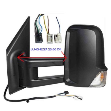 001502_AUTO.JPG Retrovisore Elettrico Termico C/fan. Braccio Lungo Per Mercedes Sprinter Lato Destro Dal 2018/06