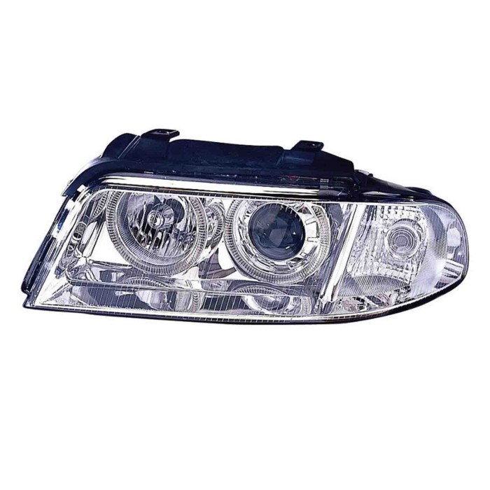 000026_AUTO.JPG Kit Proiettore H1/h1 Cromato C/lentic. Per Audi A4 Dal 1999/02 Al 2000/11