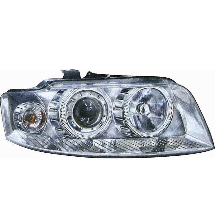 000022_AUTO.JPG Kit Proiettore H7/h7 Cromato Lenticolare Per Audi A4 Dal 2000/12 Al 2004/10