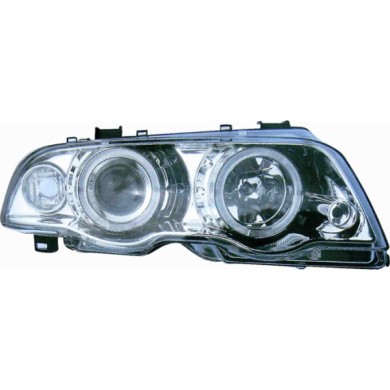 000045_AUTO.JPG Kit Proiettore H7/h7 Con Fanalino Cromato Per Bmw Serie 3 E46 Berlina Touring Dal 1998/04 Al 2001/09