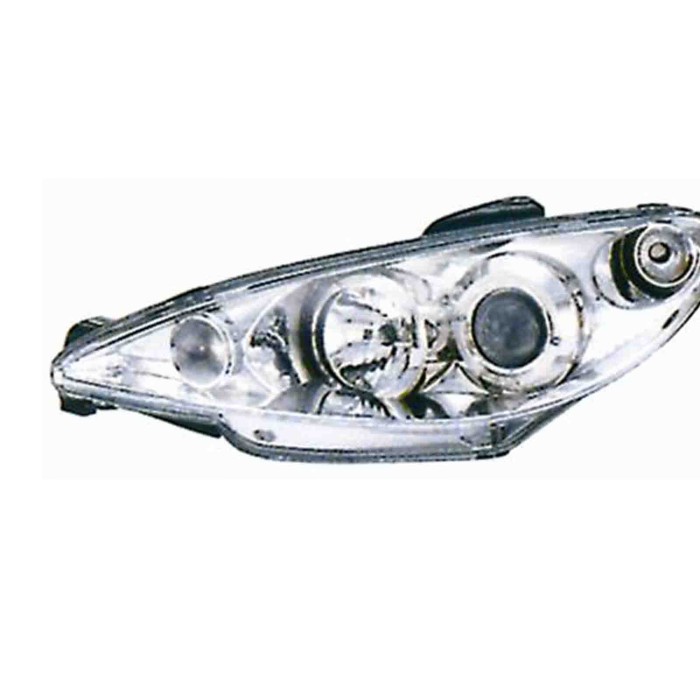 000315_AUTO.JPG Kit Proiettore Con Lenticolare Cromato Per Peugeot 206 Dal 1998/09 Al 2003/04