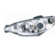 Kit Proiettore Con Lenticolare Cromato Per Peugeot 206 Dal 1998/09 Al 2003/04