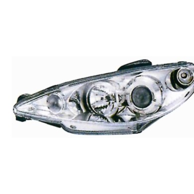 000316_AUTO.JPG Kit Proiettore Con Lenticolare Cromato Per Peugeot 206 Dal 2003/05 Al 2006/04