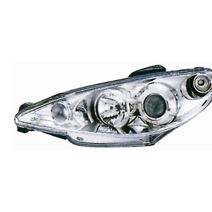 000316_AUTO.JPG Kit Proiettore Con Lenticolare Cromato Per Peugeot 206 Dal 2003/05 Al 2006/04