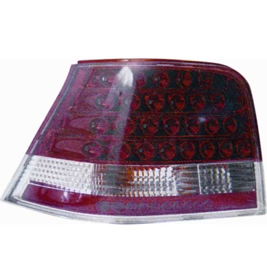 000437_AUTO.JPG Kit Fanale Posteriore A Led Rosso Cromato Per Volkswagen Golf Iv Dal 1997/08 Al 2003/09