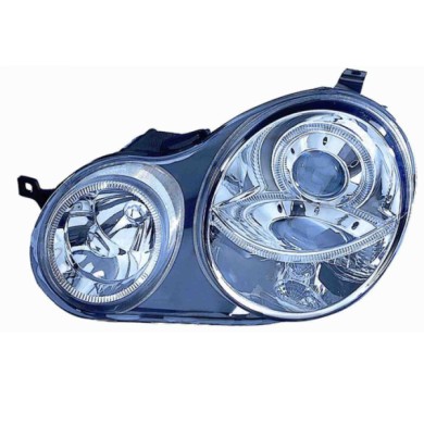 000447_AUTO.JPG Kit Proiettore Con Lenticolare Cromato Per Volkswagen Polo Dal 2001/10 Al 2005/04