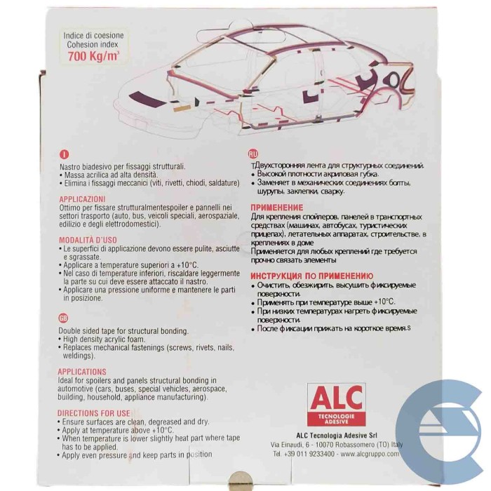 Retel Car Thb High Bonding 01905 6mm Biadesivo Incollaggi Strutturali