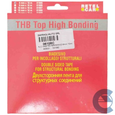 Retel Car Thb High Bonding 01905 6mm Biadesivo Incollaggi Strutturali