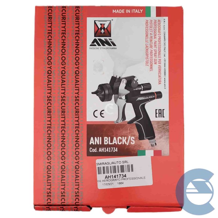 Ani Black-s Clear 1.3mm 600cc Ah141734 Aerografo Professionale Trasparente