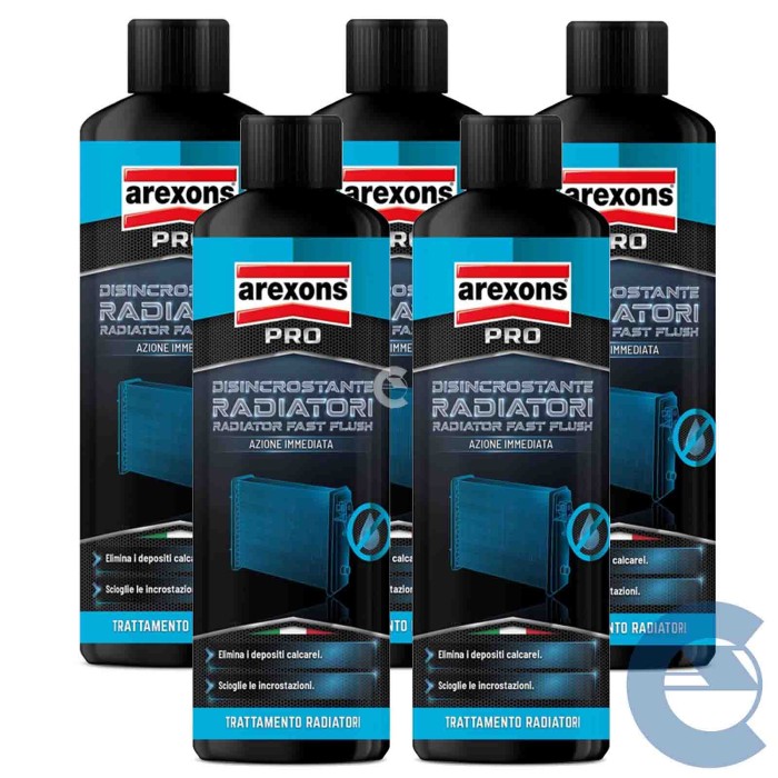 3507 DISINCROSTANTE RADIATORI.jpg Arexons 3507 Disincrostante Per Radiatori 5 Pezzi X 500 Ml.