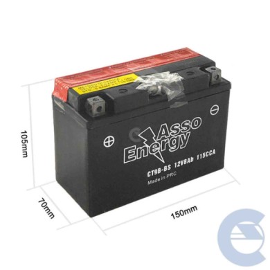 149767-large_default.jpg Batteria Moto Ct9b-bs 12v 8ah 115cca Batteria Moto Codice Yuasa Yt9b-bs